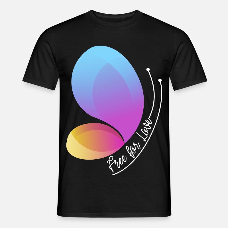 Free Through Love Gradient Butterfly - Men's T-Shirt - black