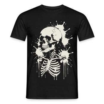 Skull Skeleton Skull & Painting - Men's T-Shirt - black - Front - AI Model Male 178 light (178cm)