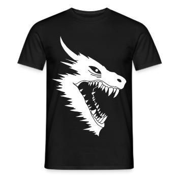 White Dragon's Attack - Men's T-Shirt - black - Front - AI Model Male 178 light (178cm)