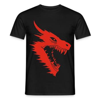 Red Dragon Attack - Men's T-Shirt - black - Front - AI Model Male 178 light (178cm)