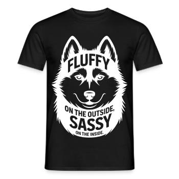 Außen flauschig, innen frech, kräftig - Männer T-Shirt - Schwarz - Vorne - AI Model Male 178 light (178cm)