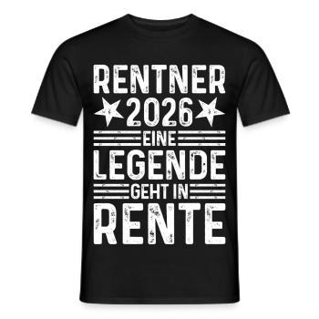 Rentner 2026 - Eine Legende geht in Rente  - Männer T-Shirt - Schwarz - Vorne - AI Model Male 178 light (178cm)