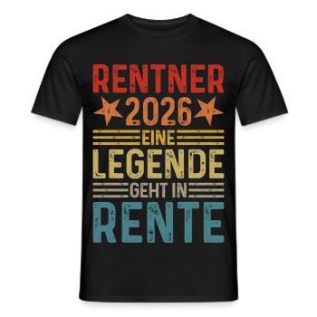 Retraités 2026 - Une légende prend sa retraite - T-shirt homme - noir - Devant - AI Model Male 178 light (178cm)