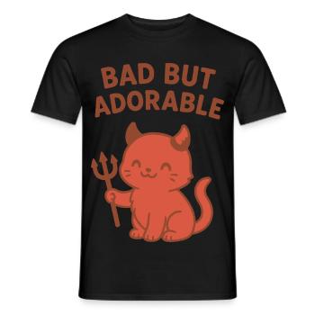 Böse, aber liebenswerte Teufelskatze - Männer T-Shirt - Schwarz - Vorne - AI Model Male 178 light (178cm)