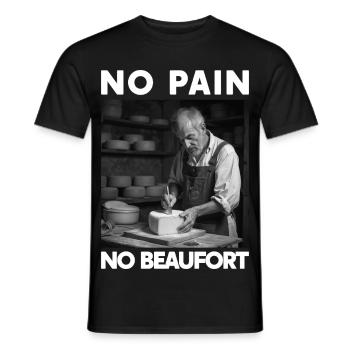 Kein Schmerz Kein Beaufort Humor Savoyen Beaufort Käse - Männer T-Shirt - Schwarz - Vorne - AI Model Male 178 light (178cm)