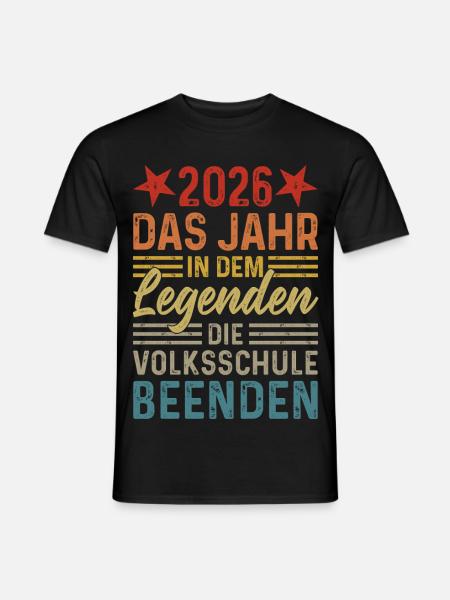 2026 Das Jahr in dem Legenden Volksschule beenden - Männer T-Shirt - Schwarz
