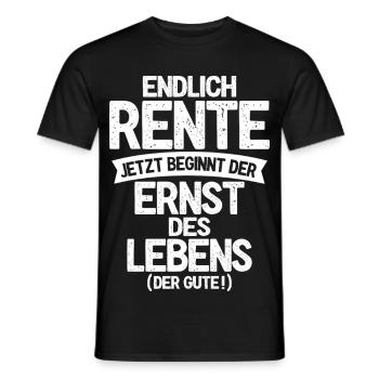 Enfin la retraite, maintenant commence le côté sérieux de la vie - T-shirt homme - noir - Devant - AI Model Male 178 light (178cm)
