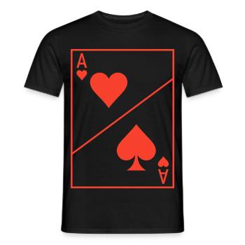 Ace of Heart Costume Poker Carnaval Cadeau Drôle - T-shirt homme - noir - Devant - AI Model Male 178 light (178cm)