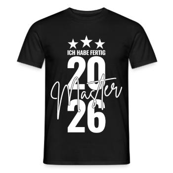 Master 2026 I have finished - Men's T-Shirt - black - Front - AI Model Male 178 light (178cm)