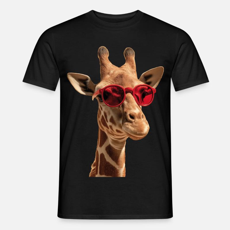 Giraffe Sonnenbrille - Männer T-Shirt - Schwarz