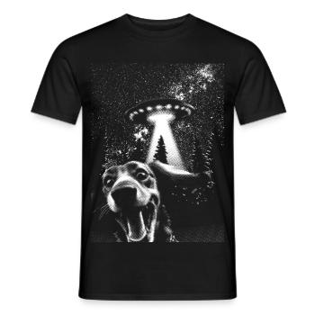 OVNI et Chien Chemise Fun Shirt - T-shirt homme - noir - Devant - AI Model Male 178 light (178cm)