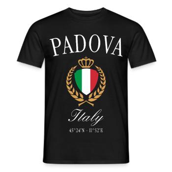 Padua Italien Wappen Krone – Reise Souvenir - Männer T-Shirt - Schwarz - Vorne - AI Model Male 178 light (178cm)