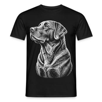Labrador Portrait Hund Line Art Shirt - Männer T-Shirt - Schwarz - Vorne - AI Model Male 178 light (178cm)