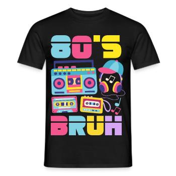 Retour rétro au design vintage des années 80 - T-shirt homme - noir - Devant - AI Model Male 178 light (178cm)
