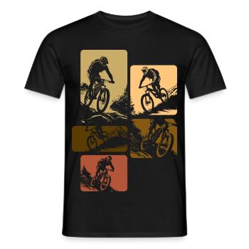 VTT Rétro Descente Vélo Vintage - T-shirt homme - noir - Devant - AI Model Male 178 light (178cm)