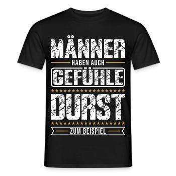 Männer haben auch Gefühle – Lustiger Humor Spruch  - Männer T-Shirt - Schwarz - Vorne - AI Model Male 178 light (178cm)