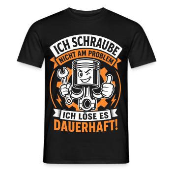 Ich schraube nicht am Problem - Männer T-Shirt - Schwarz - Vorne - AI Model Male 178 light (178cm)