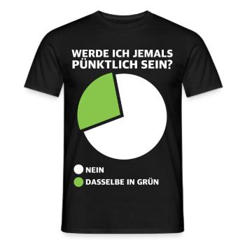 Werde ich pünktlich sein? Diagramm - Männer T-Shirt - Schwarz - Vorne - AI Model Male 178 light (178cm)