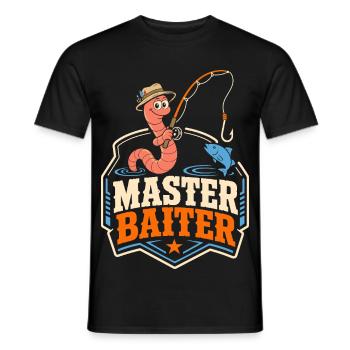 Master Baiter Angel Word Game - Men's T-Shirt - black - Front - AI Model Male 178 light (178cm)