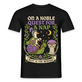 Edler Ritter auf der Suche nach Schlaf - Männer T-Shirt - Schwarz - Vorne - AI Model Male 178 light (178cm)