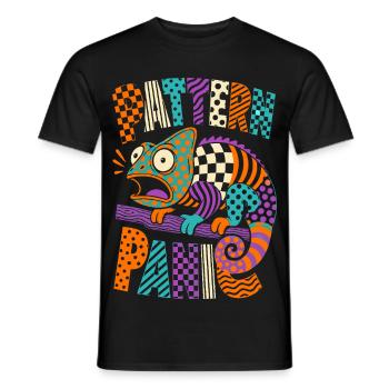 Pattern Panic Chameleon - Men's T-Shirt - black - Front - AI Model Male 178 light (178cm)