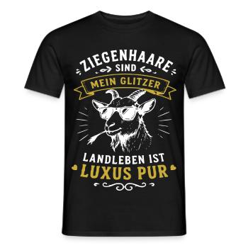 Ziege mit Glitzer – Luxuslandleben - Männer T-Shirt - Schwarz - Vorne - AI Model Male 178 light (178cm)