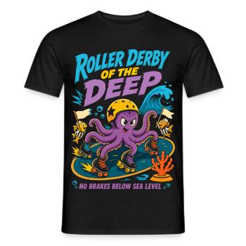 Roller Derby of the Deep Sea - Men's T-Shirt - black - Front - AI Model Male 178 light (178cm)