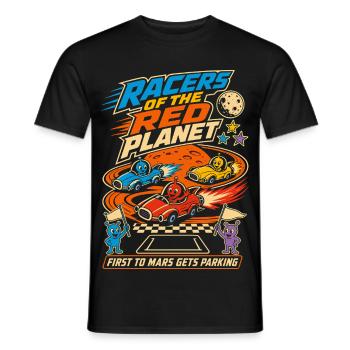 Mars Racing Alien Racer - Men's T-Shirt - black - Front - AI Model Male 178 light (178cm)