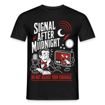 Signal After Midnight Radio Horror - Men's T-Shirt - black - Front - AI Model Male 178 light (178cm)