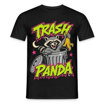 Trash Panda – Frecher Waschbär im Mülleimer - Männer T-Shirt - Schwarz - Vorne - AI Model Male 178 light (178cm)