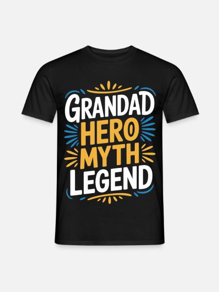 Großvater-Helden-Mythos-Legende - Männer T-Shirt - Schwarz