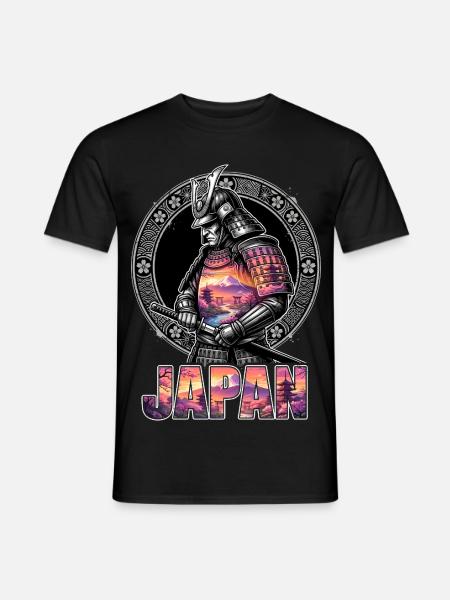 Japan Samurai Shogun Fuji - Männer T-Shirt - Schwarz