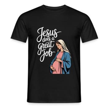 Jesus does a great Job - Männer T-Shirt - Schwarz - Vorne - AI Model Male 178 light (178cm)