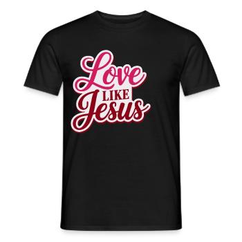 Love like Jesus - christliches Design Glaube Gott - Männer T-Shirt - Schwarz - Vorne - AI Model Male 178 light (178cm)