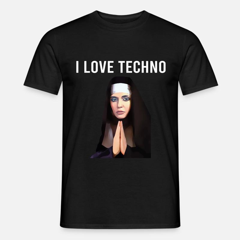 J’adore Techno Nun - T-shirt homme - noir