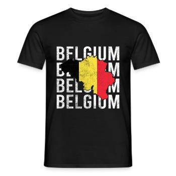 Belgium Vintage Map - Men's T-Shirt - black - Front - AI Model Male 178 light (178cm)