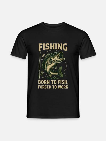 Né pour la pêche - T-shirt homme - noir