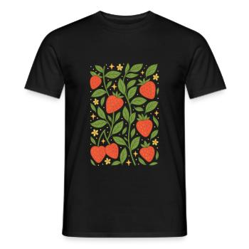 Berry Magic Strawberries - Men's T-Shirt - black - Front - AI Model Male 178 light (178cm)