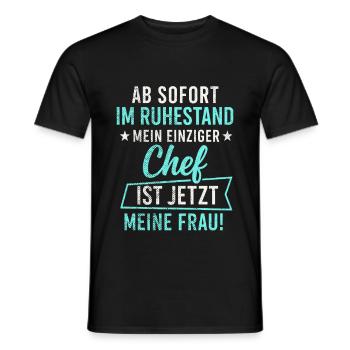Retraite – ma patronne est maintenant ma femme - T-shirt homme - noir - Devant - AI Model Male 178 light (178cm)