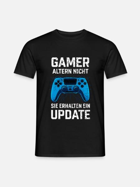 Gamer altern nicht - Männer T-Shirt - Schwarz