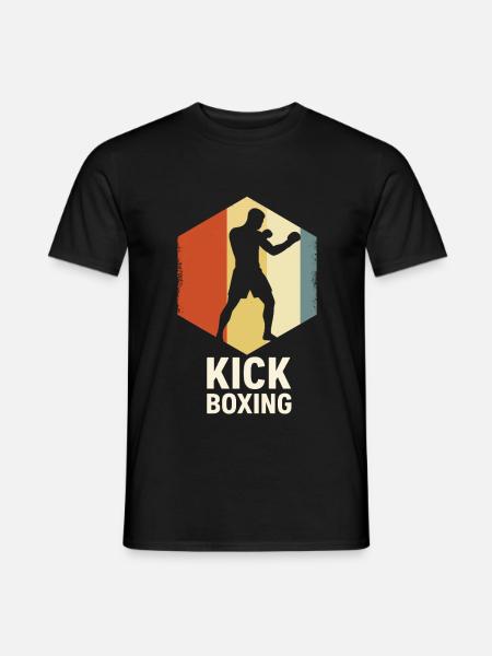 Retro Kickboxer Silhouette - Men's T-Shirt - black