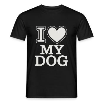 J’aime mon chien – Heart Design - T-shirt homme - noir - Devant - AI Model Male 178 light (178cm)