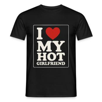 I Love My Hot Girlfriend - Men's T-Shirt - black - Front - AI Model Male 178 light (178cm)