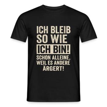 Je resterai comme je suis – en disant effrontément - T-shirt homme - noir - Devant - AI Model Male 178 light (178cm)