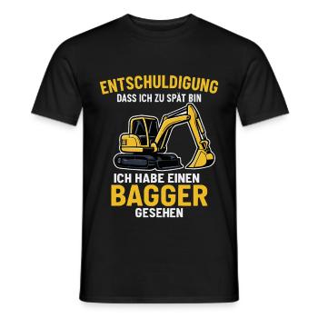 Excavator Saying - Men's T-Shirt - black - Front - AI Model Male 178 light (178cm)
