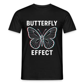 Butterfly Effect – Design minimaliste avec 3D - T-shirt homme - noir - Devant - AI Model Male 178 light (178cm)