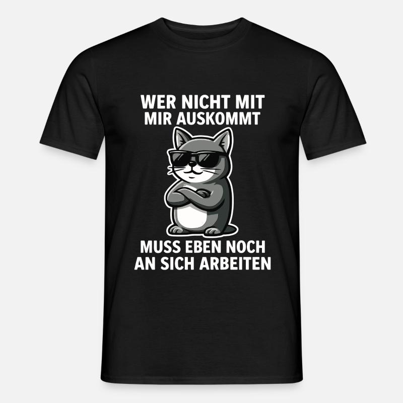 Dicton de chat cool - T-shirt homme - noir