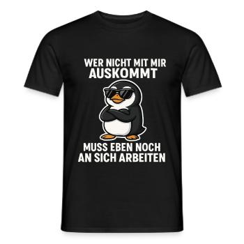 Cooler Pinguin-Spruch - Männer T-Shirt - Schwarz - Vorne - AI Model Male 178 light (178cm)