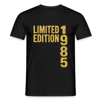 Edition Limitée Culte Année 1985 - T-shirt homme - noir - Devant - AI Model Male 178 light (178cm)