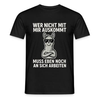 Confident Llama Saying - Men's T-Shirt - black - Front - AI Model Male 178 light (178cm)